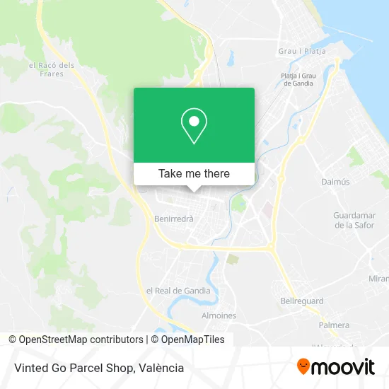 Vinted Go Parcel Shop map