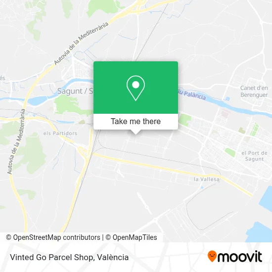 Vinted Go Parcel Shop map