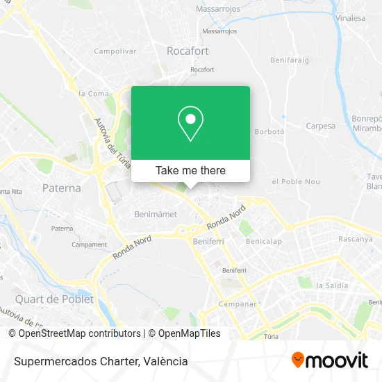 Supermercados Charter map