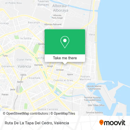 Ruta De La Tapa Del Cedro map