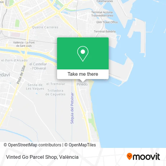 Vinted Go Parcel Shop map