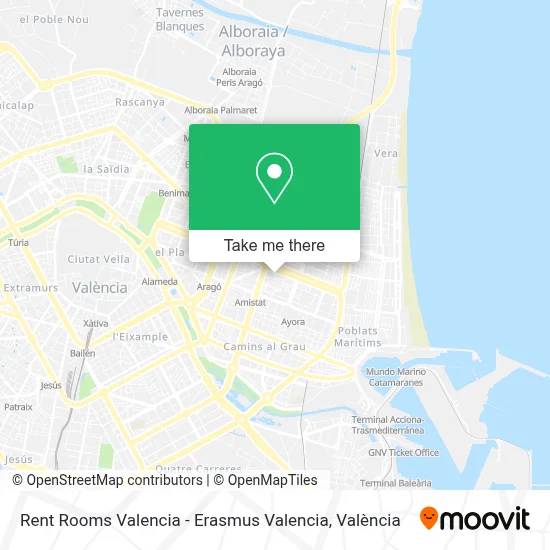 Rent Rooms Valencia - Erasmus Valencia map