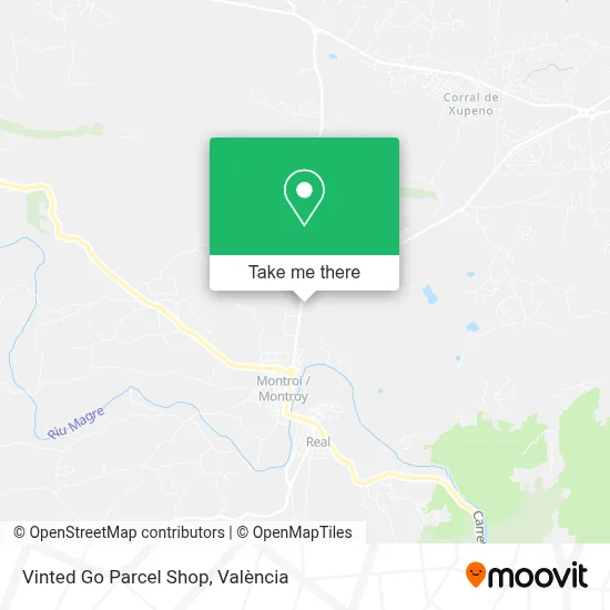 Vinted Go Parcel Shop map
