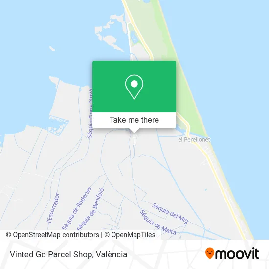 Vinted Go Parcel Shop map