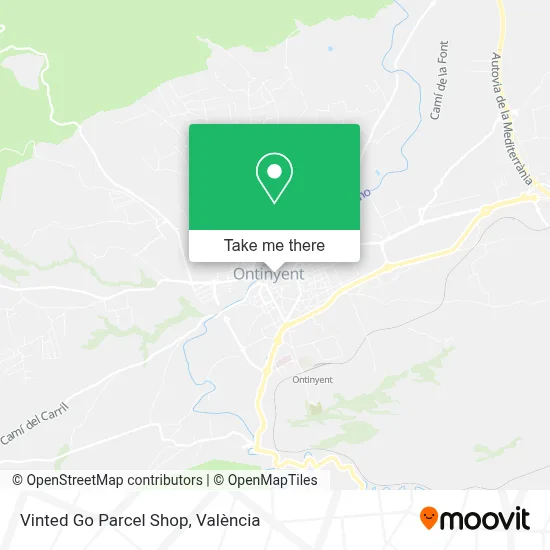 Vinted Go Parcel Shop map