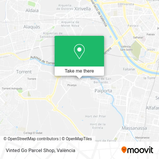 Vinted Go Parcel Shop map
