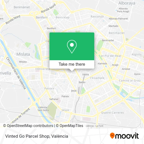 Vinted Go Parcel Shop map