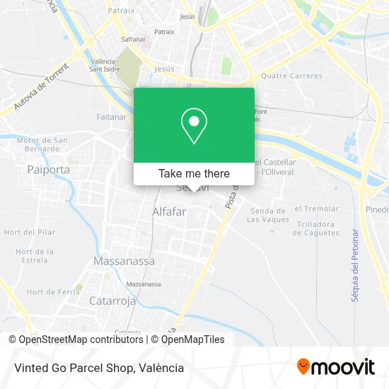 Vinted Go Parcel Shop map