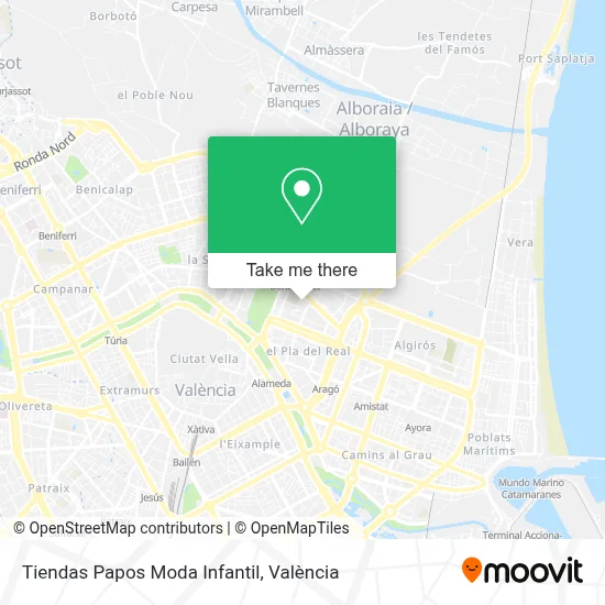 Tiendas Papos Moda Infantil map