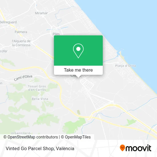 Vinted Go Parcel Shop map