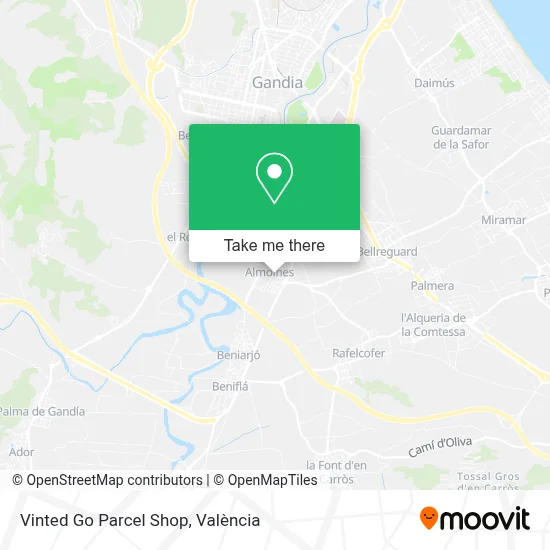 Vinted Go Parcel Shop map