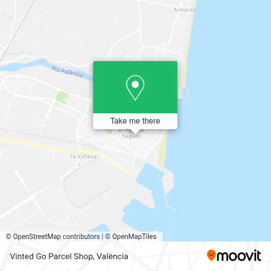 Vinted Go Parcel Shop map