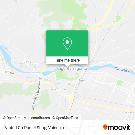 Vinted Go Parcel Shop map