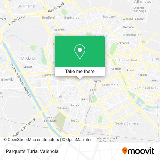 Parquets Turia map