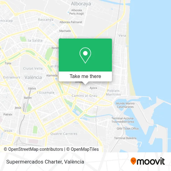 Supermercados Charter map