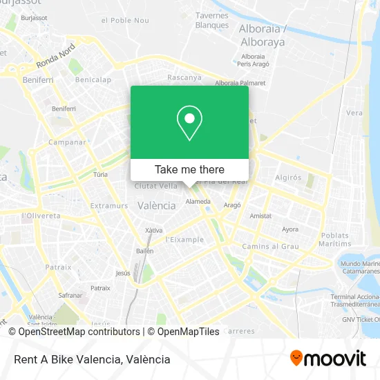 Rent A Bike Valencia map