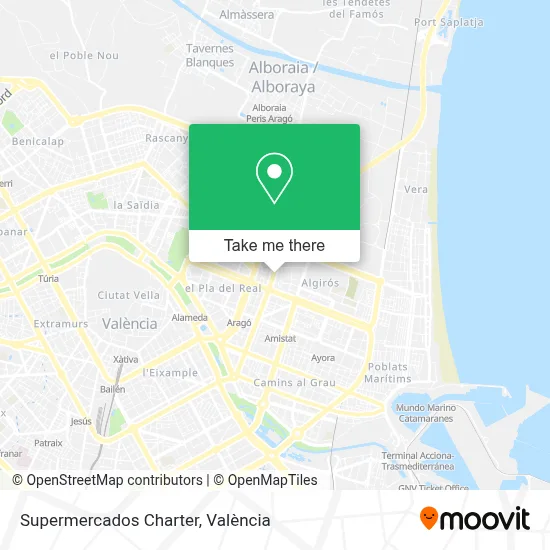 Supermercados Charter map