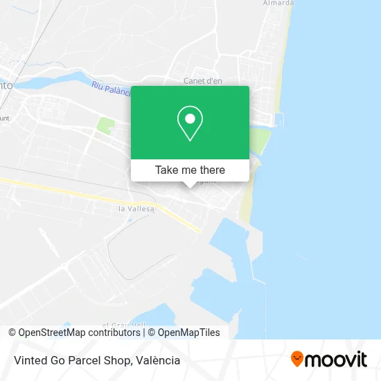 Vinted Go Parcel Shop map