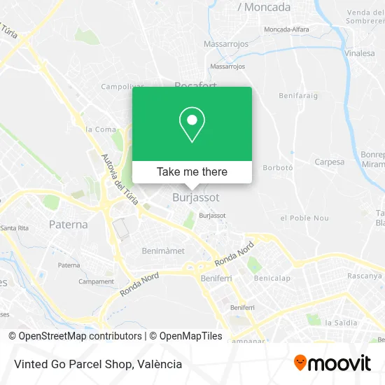Vinted Go Parcel Shop map