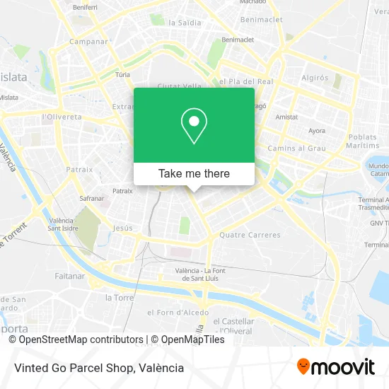 Vinted Go Parcel Shop map