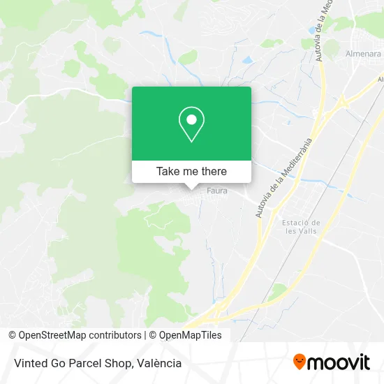 Vinted Go Parcel Shop map