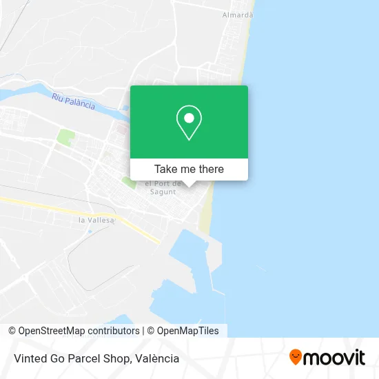 Vinted Go Parcel Shop map
