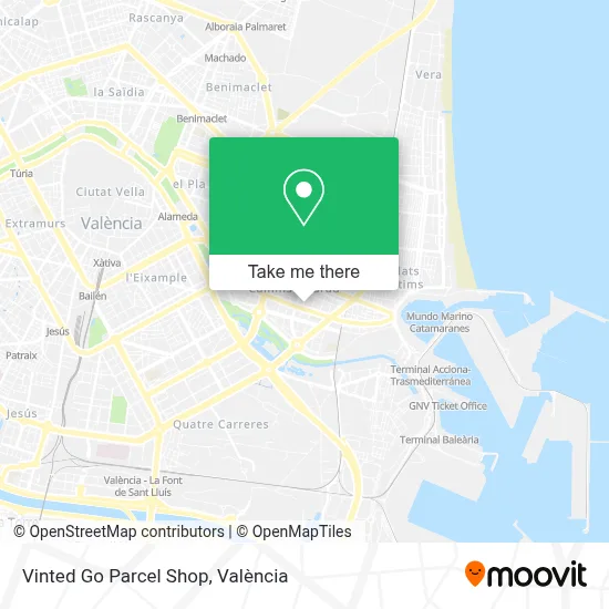 Vinted Go Parcel Shop map
