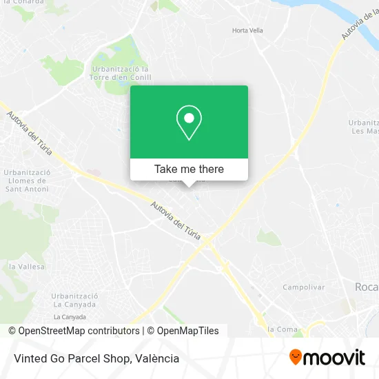 Vinted Go Parcel Shop map