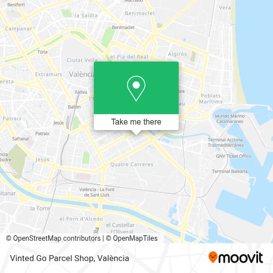 Vinted Go Parcel Shop map