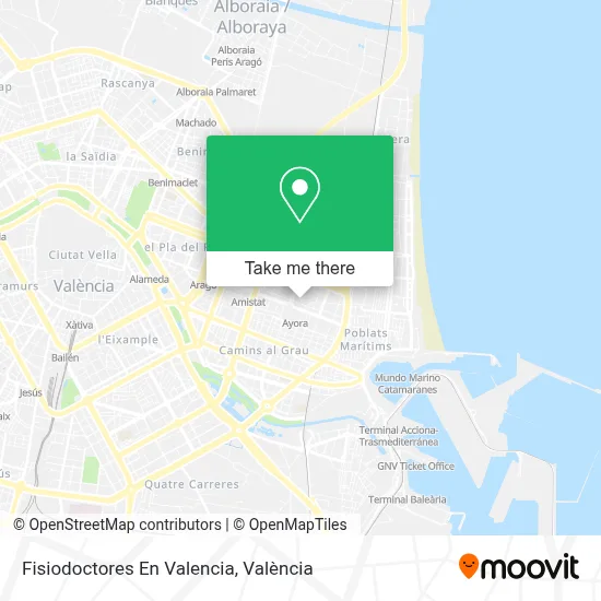 Fisiodoctores En Valencia map