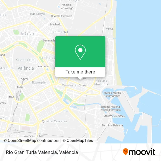 Rio Gran Turia Valencia map