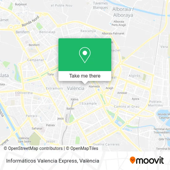 Informáticos Valencia Express map