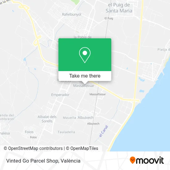 Vinted Go Parcel Shop map