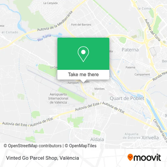 Vinted Go Parcel Shop map