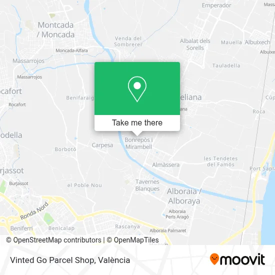 Vinted Go Parcel Shop map