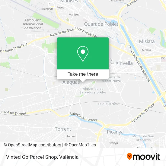 Vinted Go Parcel Shop map