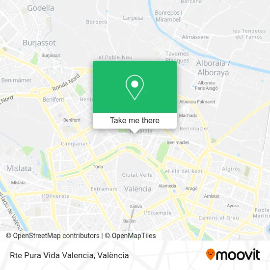 Rte Pura Vida Valencia map