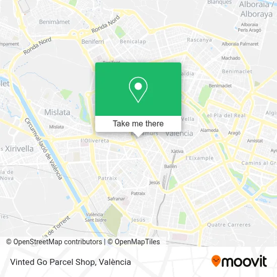 Vinted Go Parcel Shop map