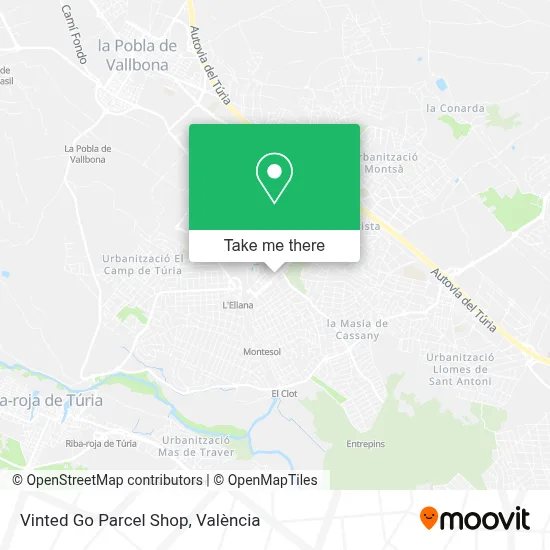 Vinted Go Parcel Shop map