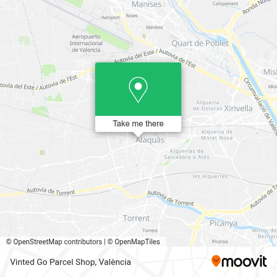 Vinted Go Parcel Shop map