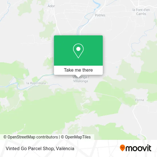 Vinted Go Parcel Shop map