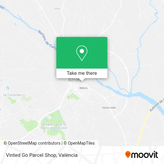 Vinted Go Parcel Shop map