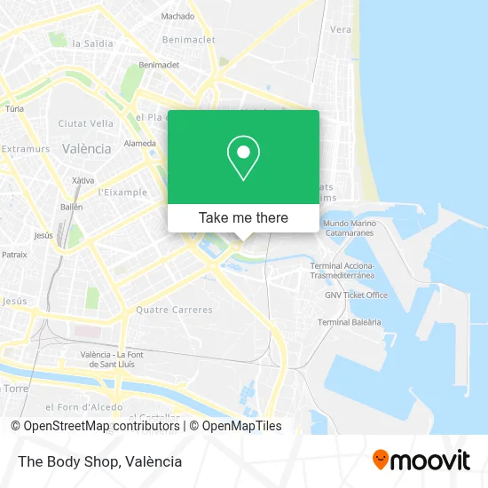 The Body Shop map