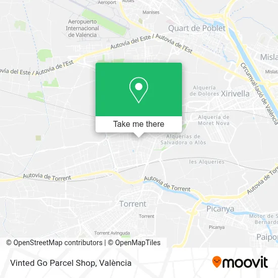 Vinted Go Parcel Shop map