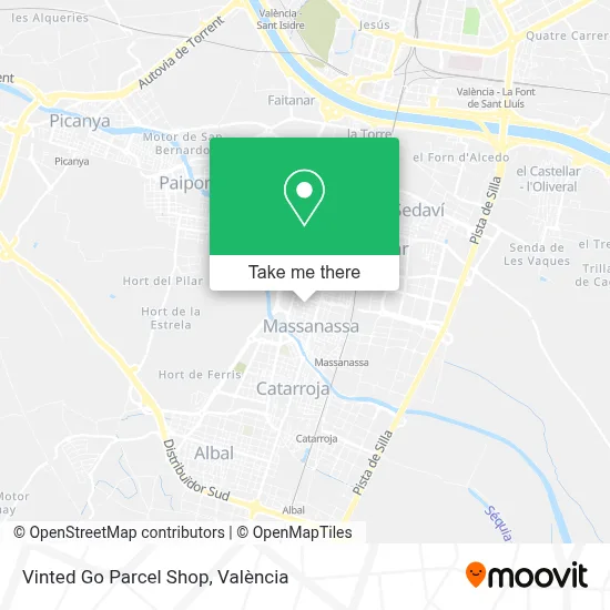 Vinted Go Parcel Shop map