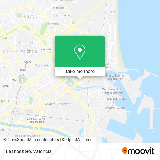 Lashes&Go map