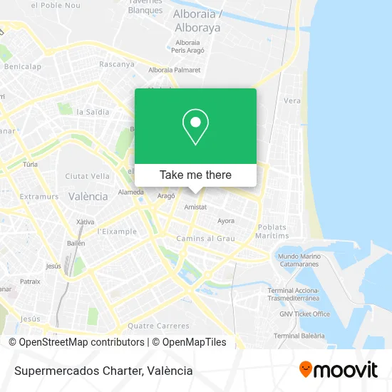 Supermercados Charter map