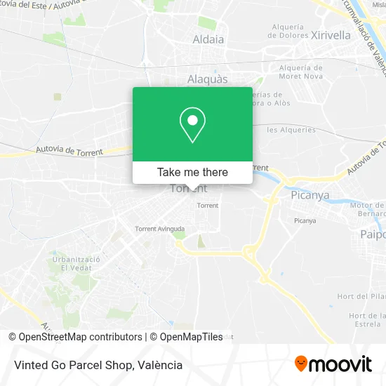 Vinted Go Parcel Shop map