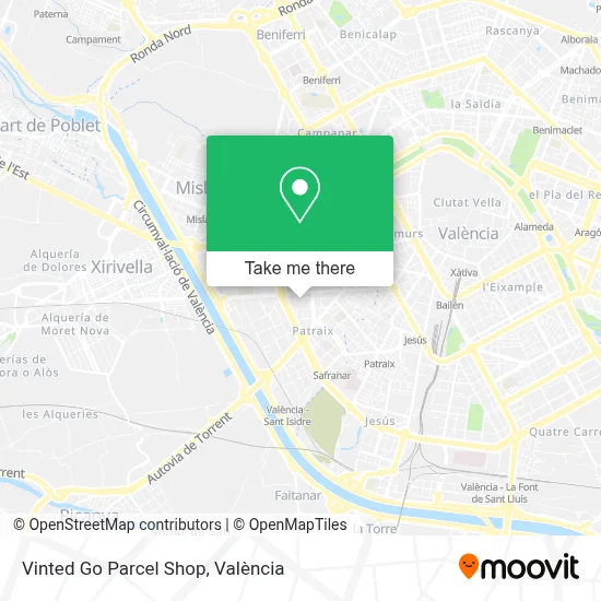 Vinted Go Parcel Shop map