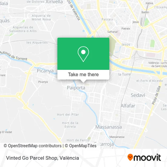Vinted Go Parcel Shop map